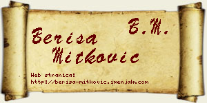 Beriša Mitković vizit kartica